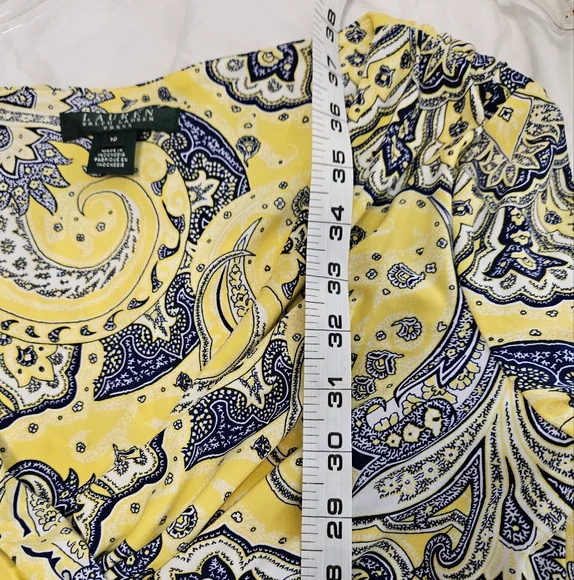 Ralph Lauren Short Sleavr Midi Faux Wrap Dress - Picture 9 of 12